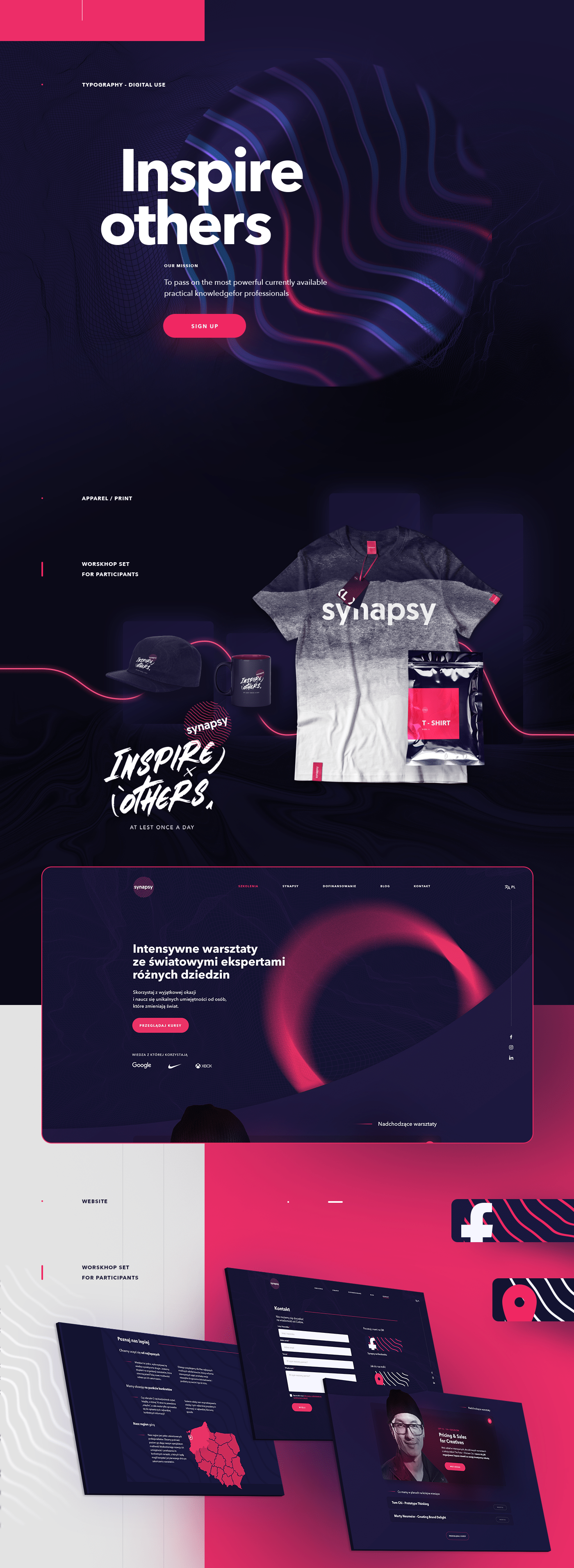 pink Synthwave futuristic abstract neon workshops brand Event modern design
