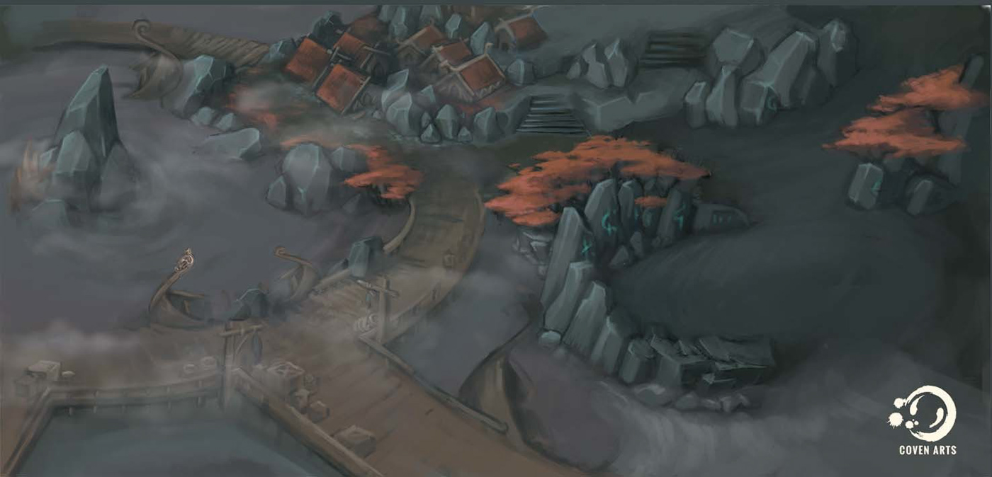 concept concept art Videogames videogamesart inglorious viking environments Drawing  artwork environments art 