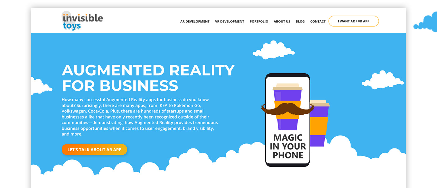 app AR business development flat infographic landing page minimalistic Web Design  Website
