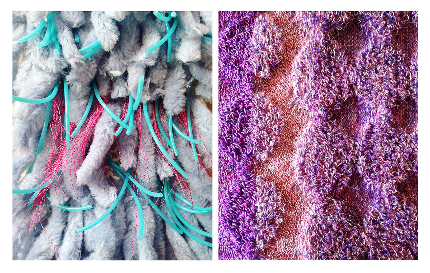 knitting fabric design textile design  Textiles knitwear machine knitting Fringe colorful fiber art