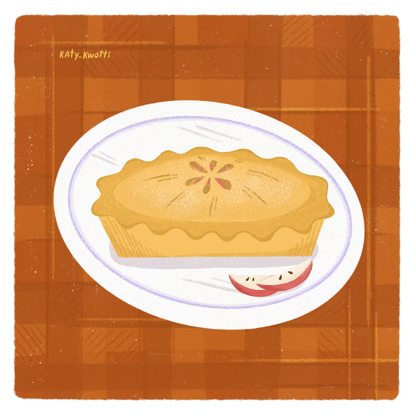 applepie autumn blanket cake editorial Fall Food  food illustration picnic pie
