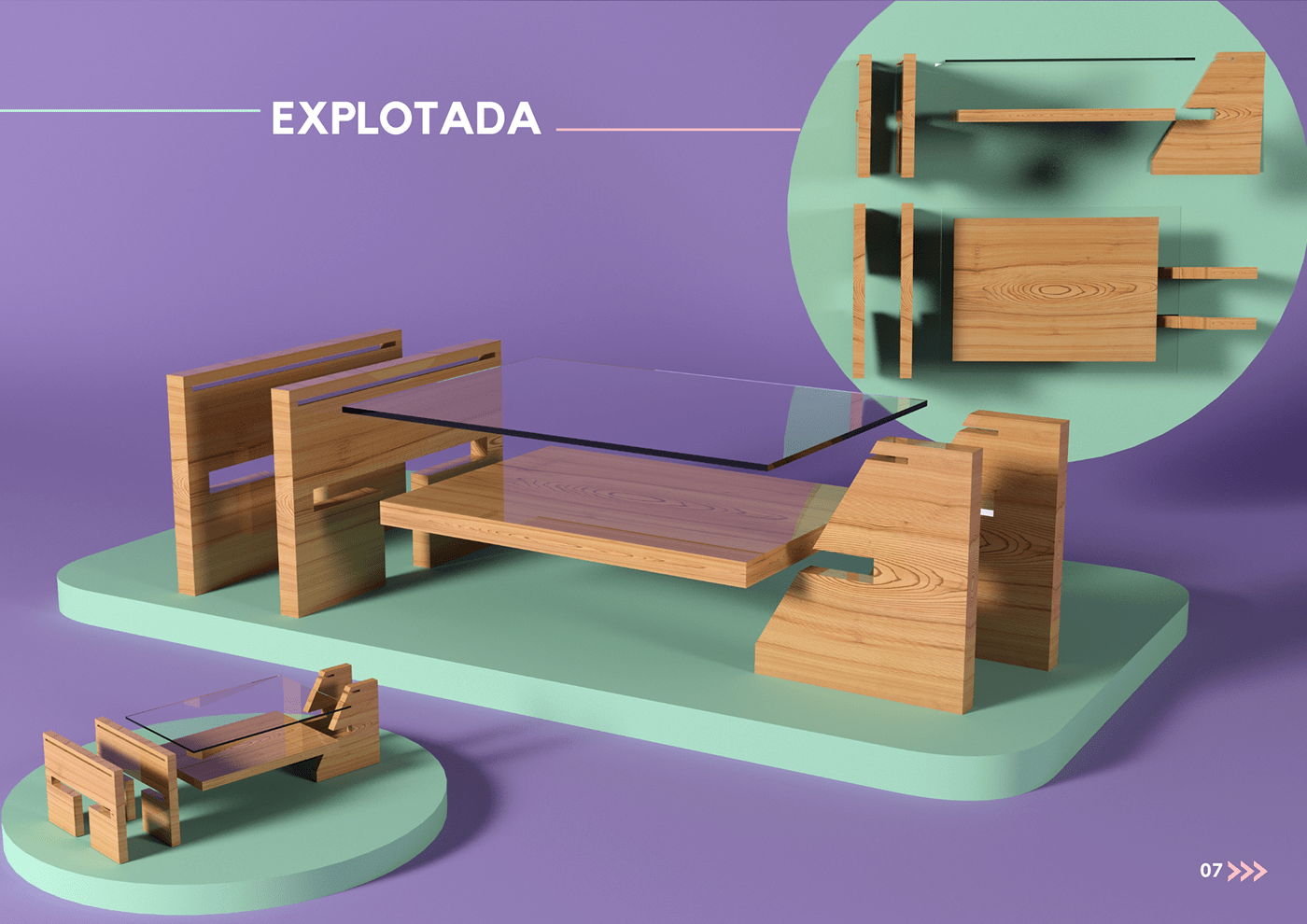 design uade diseño industrial mesa madera vidrio
