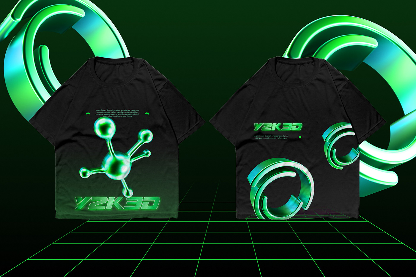 Y2K Fashion  3D 3d modeling download resources assets green glow acid