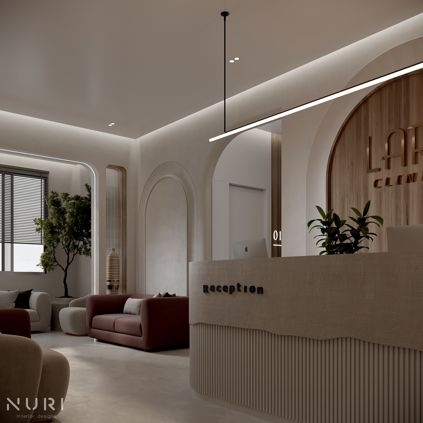 clinic medical minimal dental modern interior design  visualization corona 3ds max reception