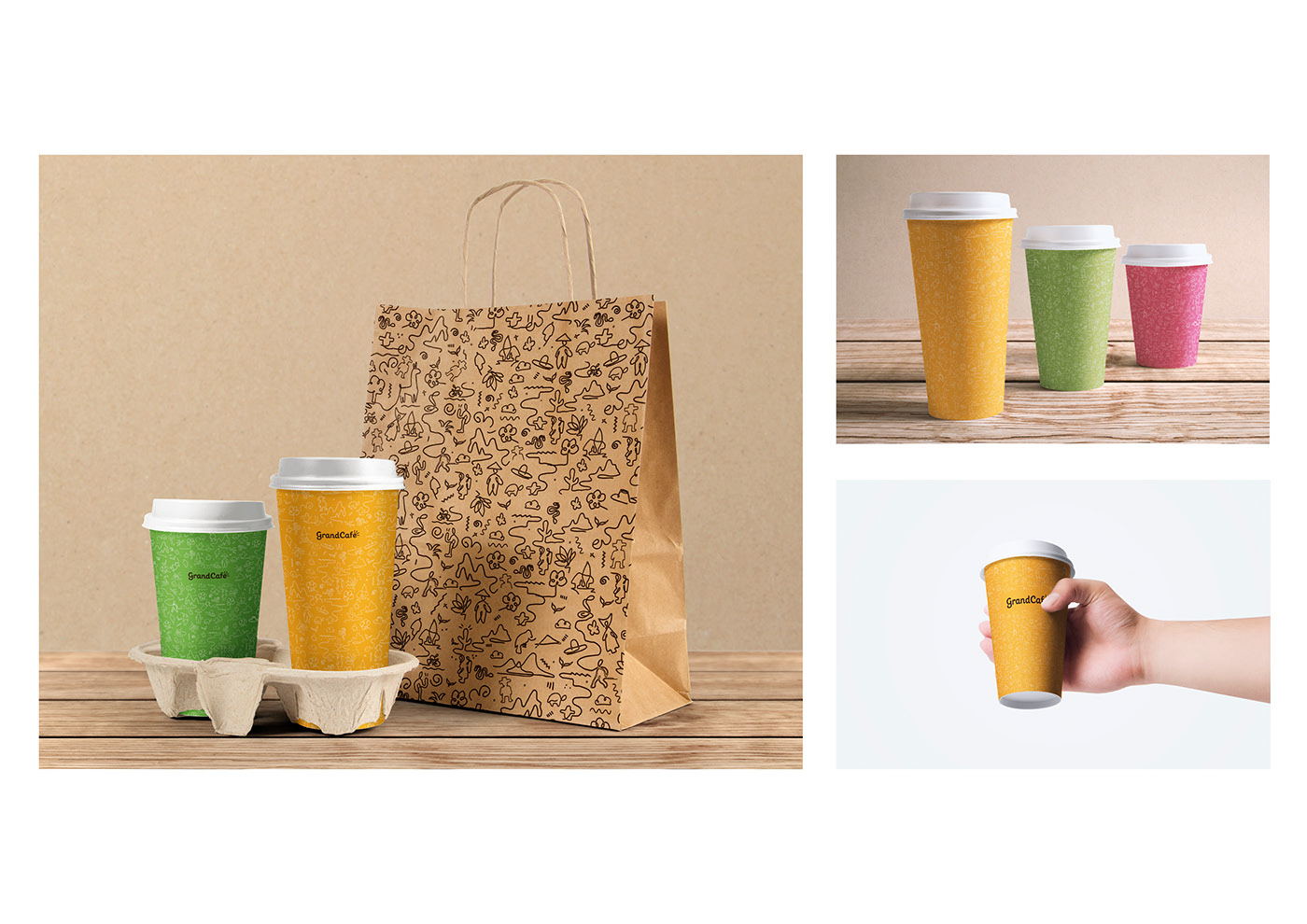 Food  restaurant Coffee tea pattern colorful drink graphic logo cafe friendly Travel sketch