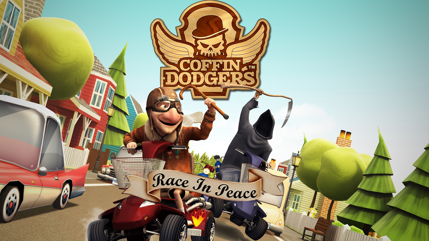 coffin dodgers racer open world game mac Racing grim reaper battle Mobility scooter old people zombies Steam linux kart