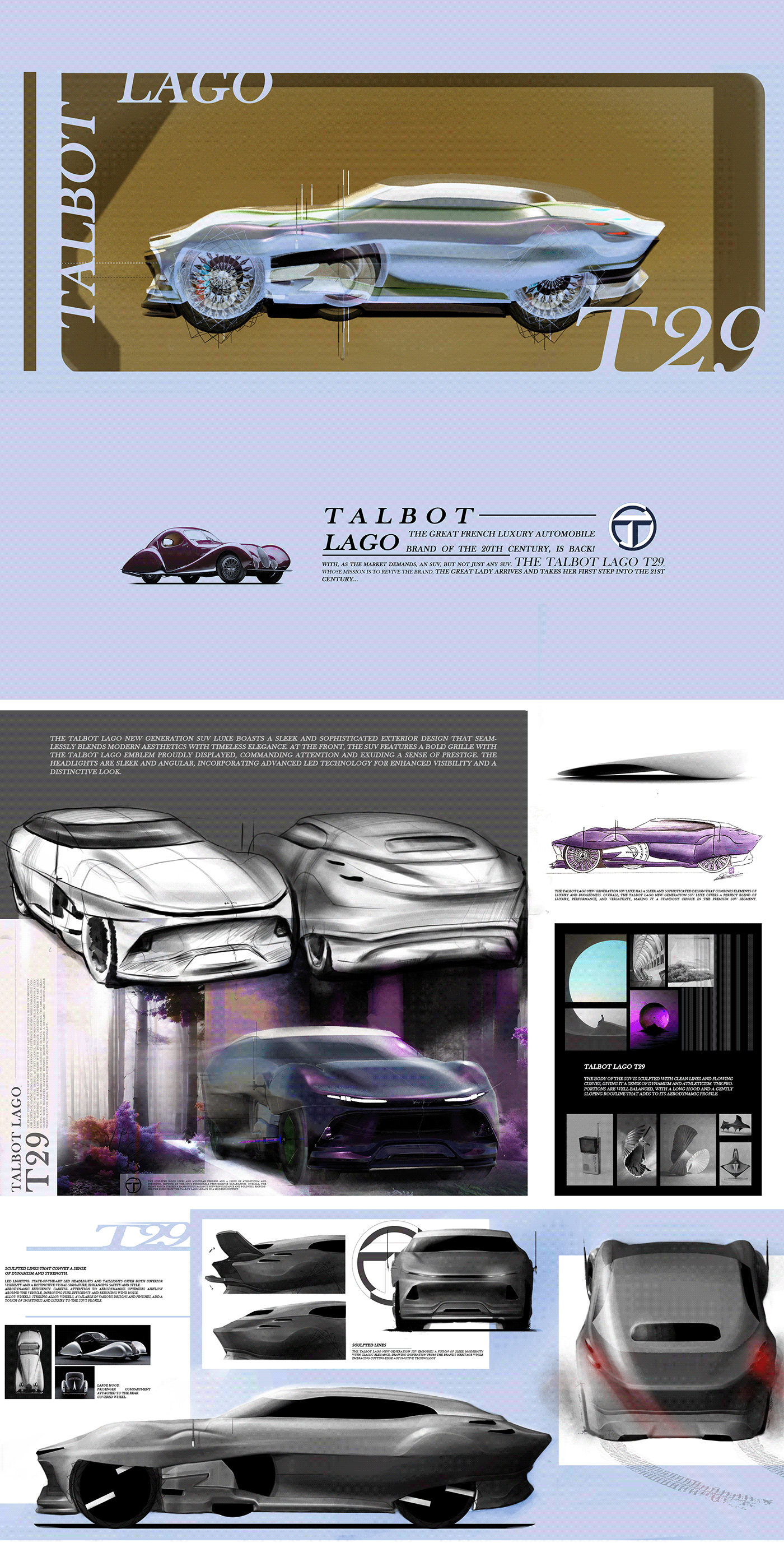 photoshop car automotive   Talbot cardesign transportation blender automobile design france designer