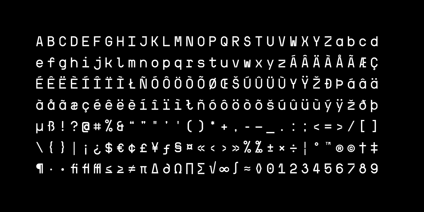 monospaced geometric Opentype font free Mono