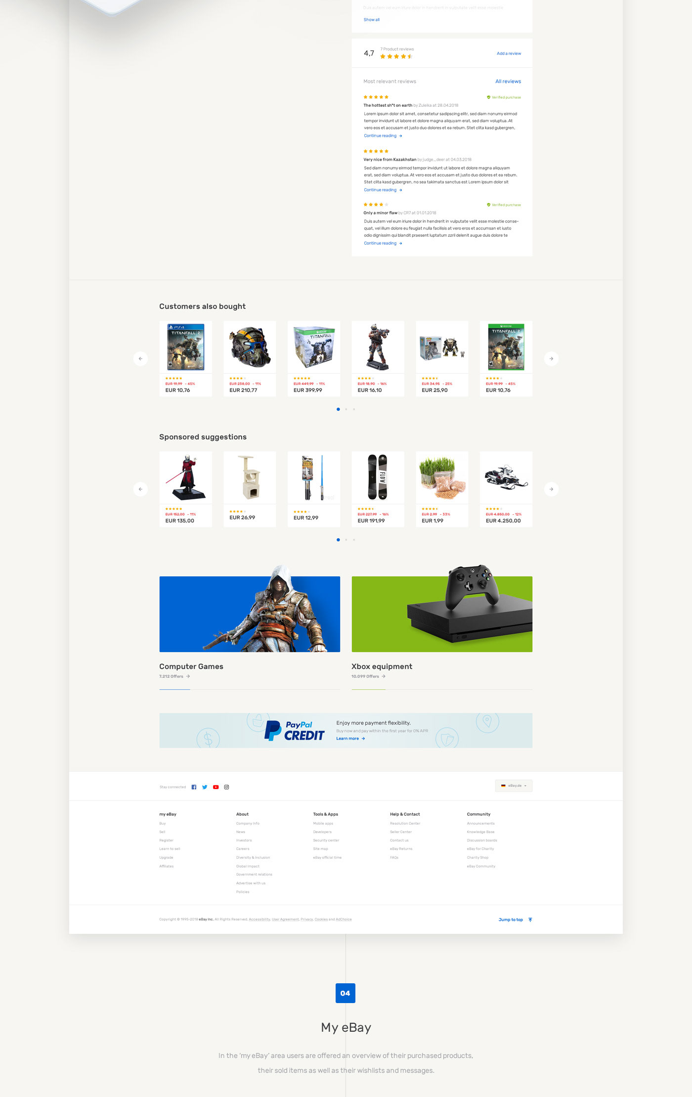Responsive Web e-commerce eBay colorful dashboard smartphone desktop product Amazon
