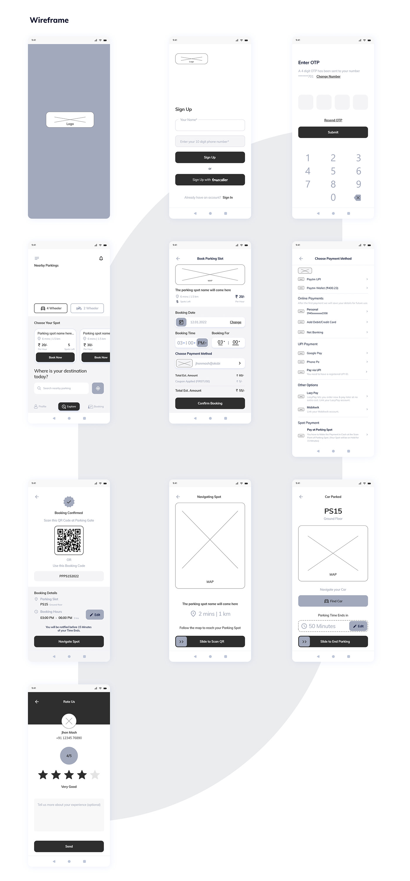 Adobe XD design Figma Parking App ui design UI/UX User Esperience Design user interface user interface design ux