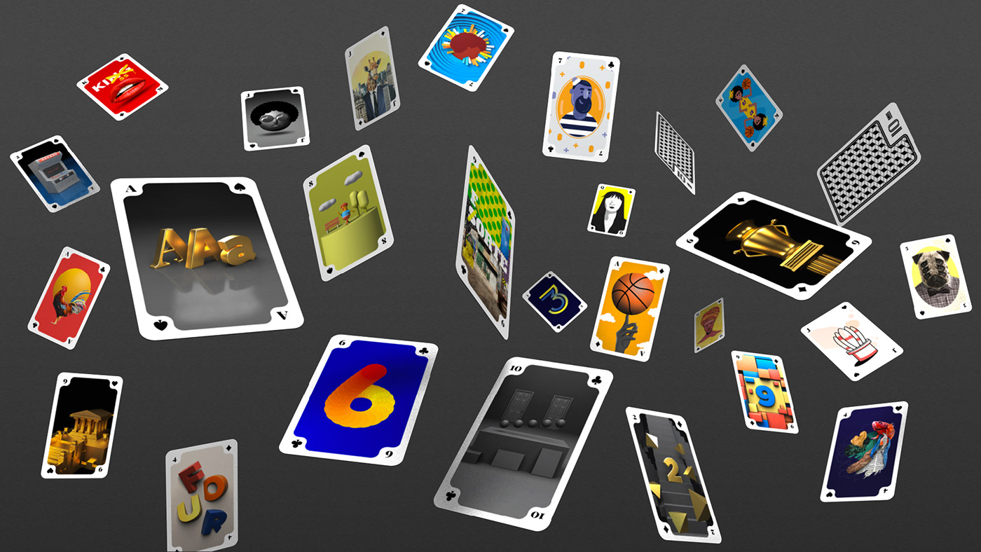 card playing cards deck 3D type Ilustração rafael rnf 10 anos
