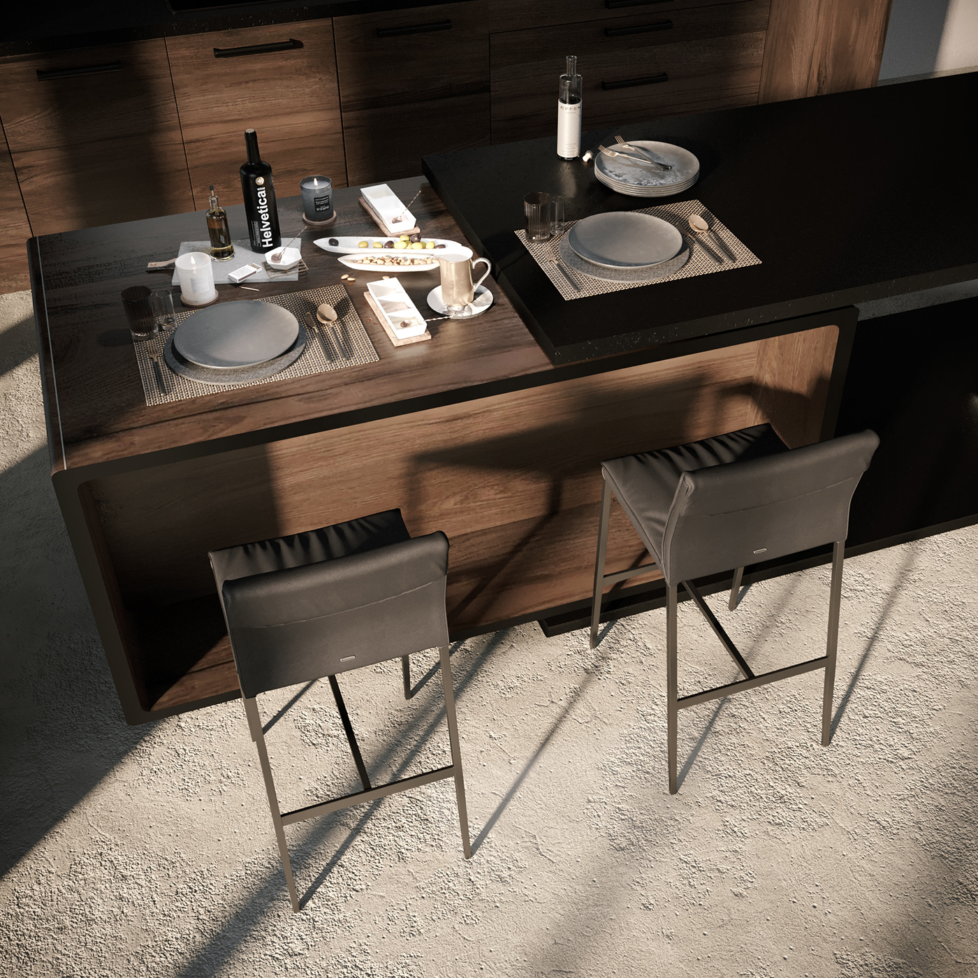 3dvisualization CGI CoronaRender  interiordesign kitchen kitchendesign kitchenisland modern modernkitchen rendering