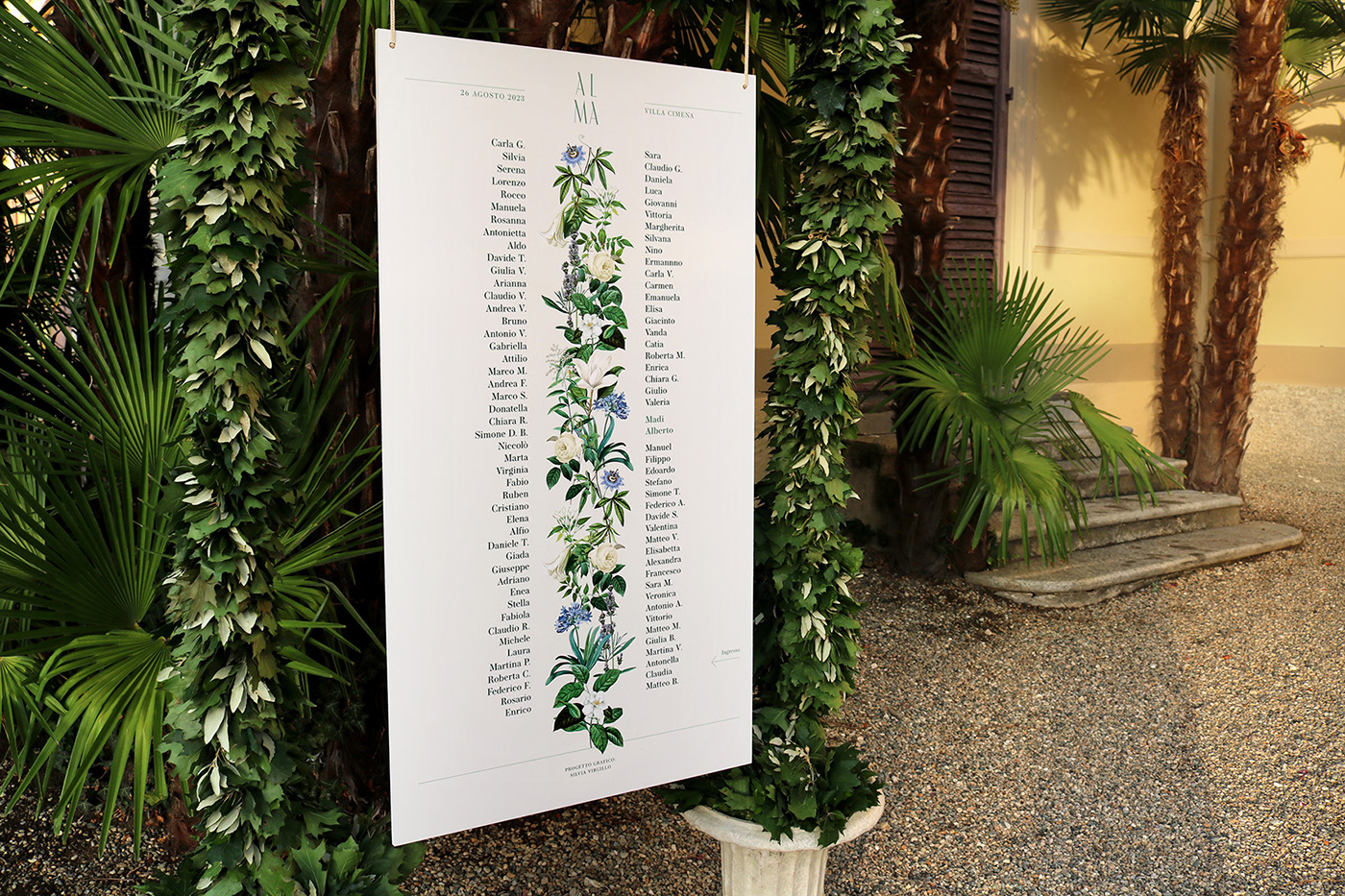 wedding Flowers Stationery menu brand identity graphic design  silvia virgillo bookmark print