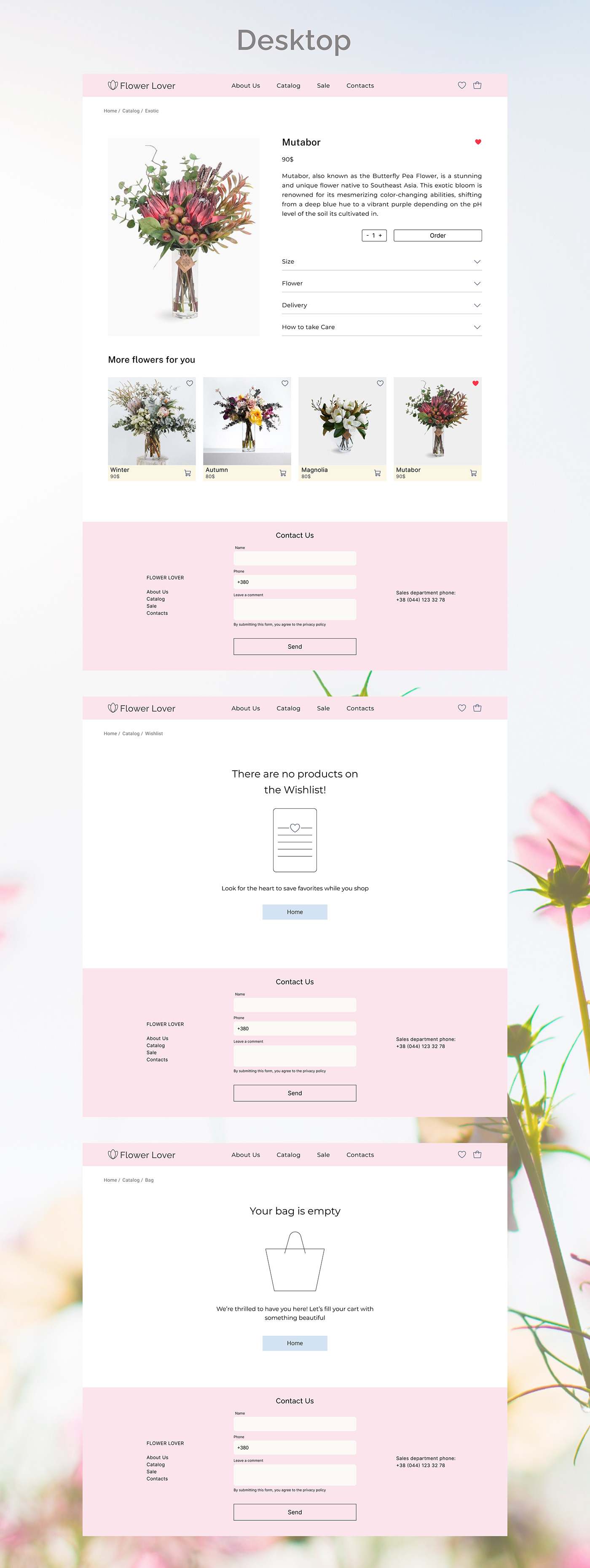 design Web Design  UI/UX landing page Website Design Figma Flower Shop ui design UX design Case Study