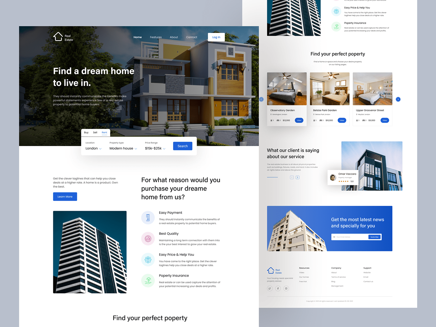 Agency Management creative design Header landing page poperty management product Project real estate Real estate Landing Page