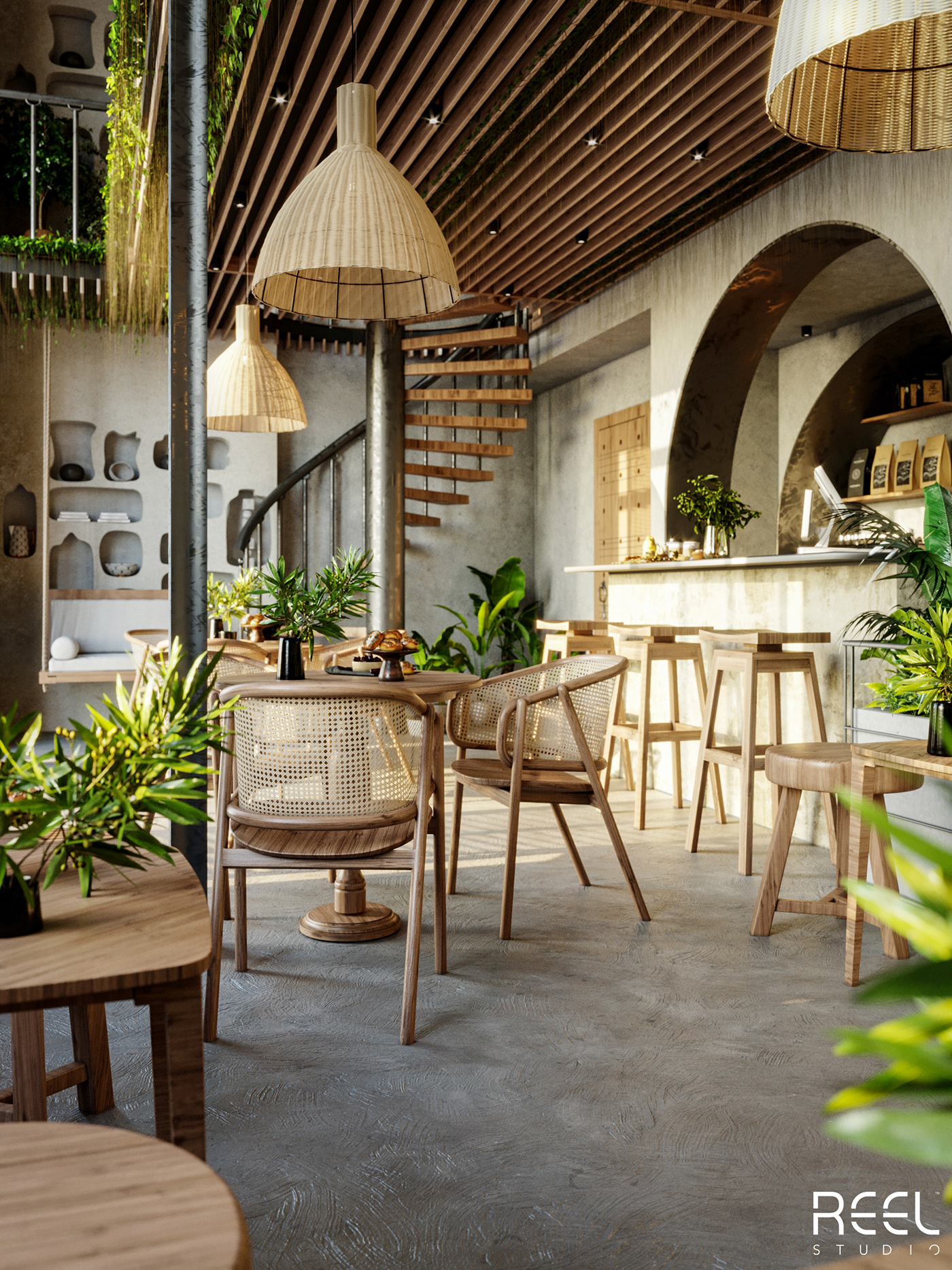 cafe Commercial Building cozy decor design Interior reel studio54 tolko