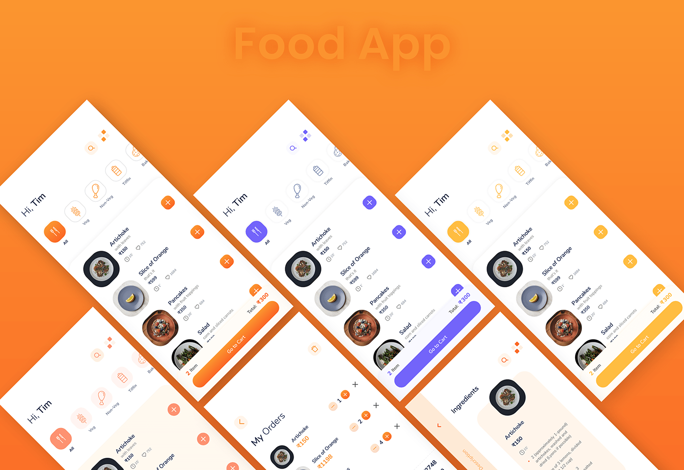 food app app design UI/UX Figma uiux Mobile app UX design app mobile restaurant