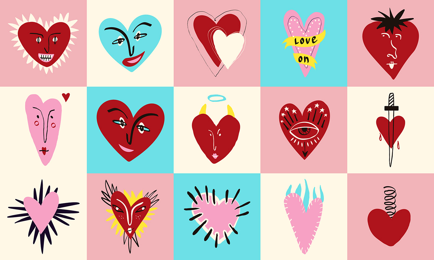 Canva elements funky graphic design  groovy Love Patterns svg valentine valentines day