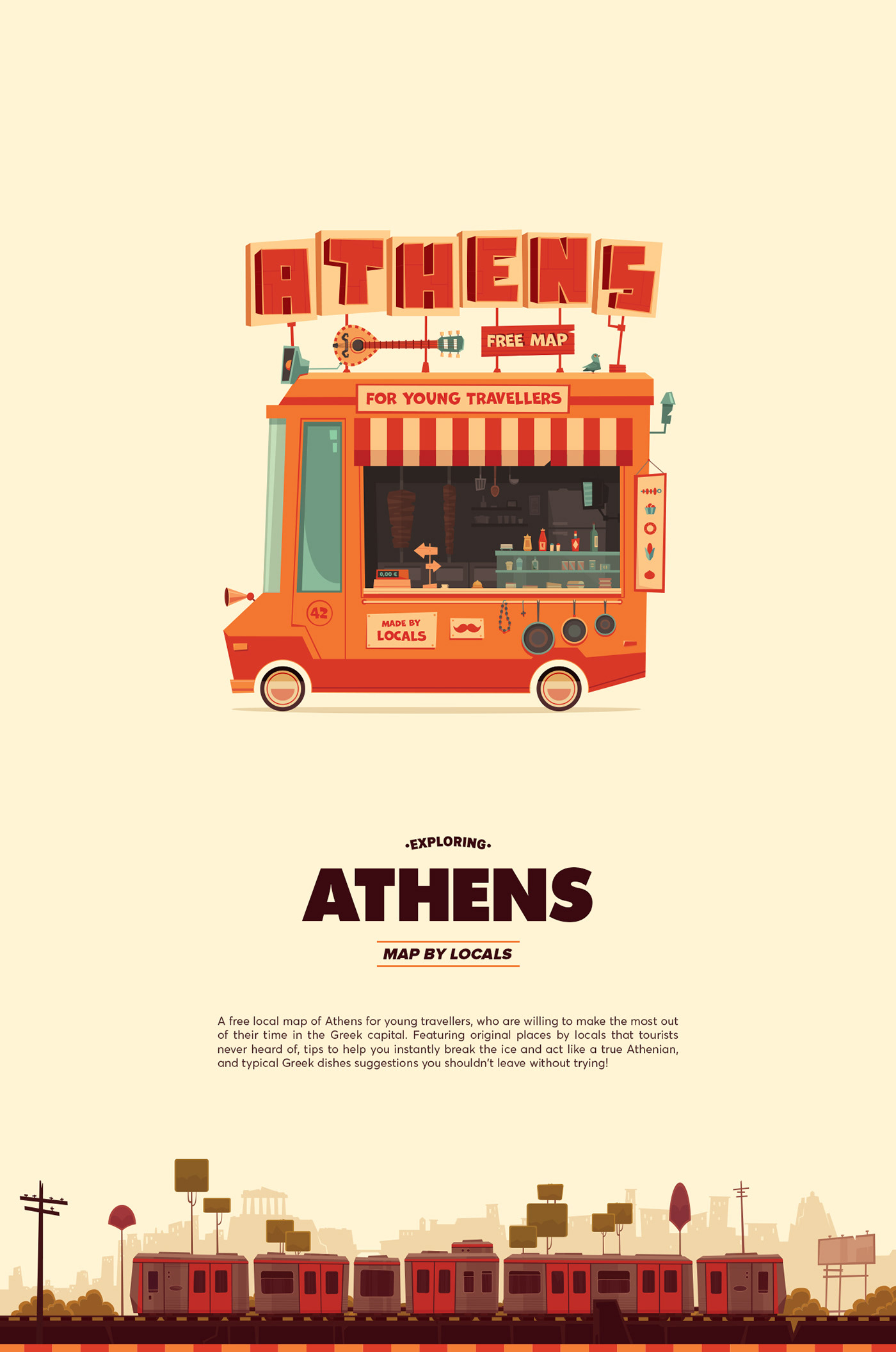 animation  athens bouzouki canteen Food  Greece map Truck USE-IT Van