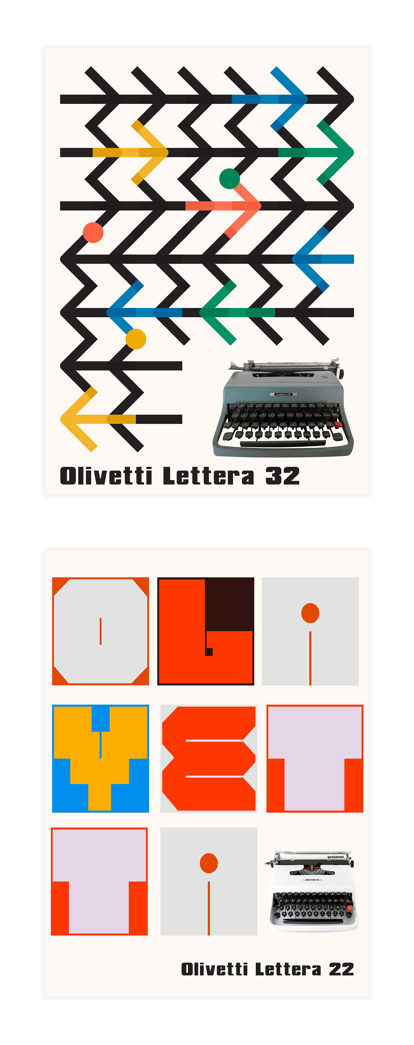 Olivetti Manifest poster grafica design italia MADEINITALY editorial macchina scrivere
