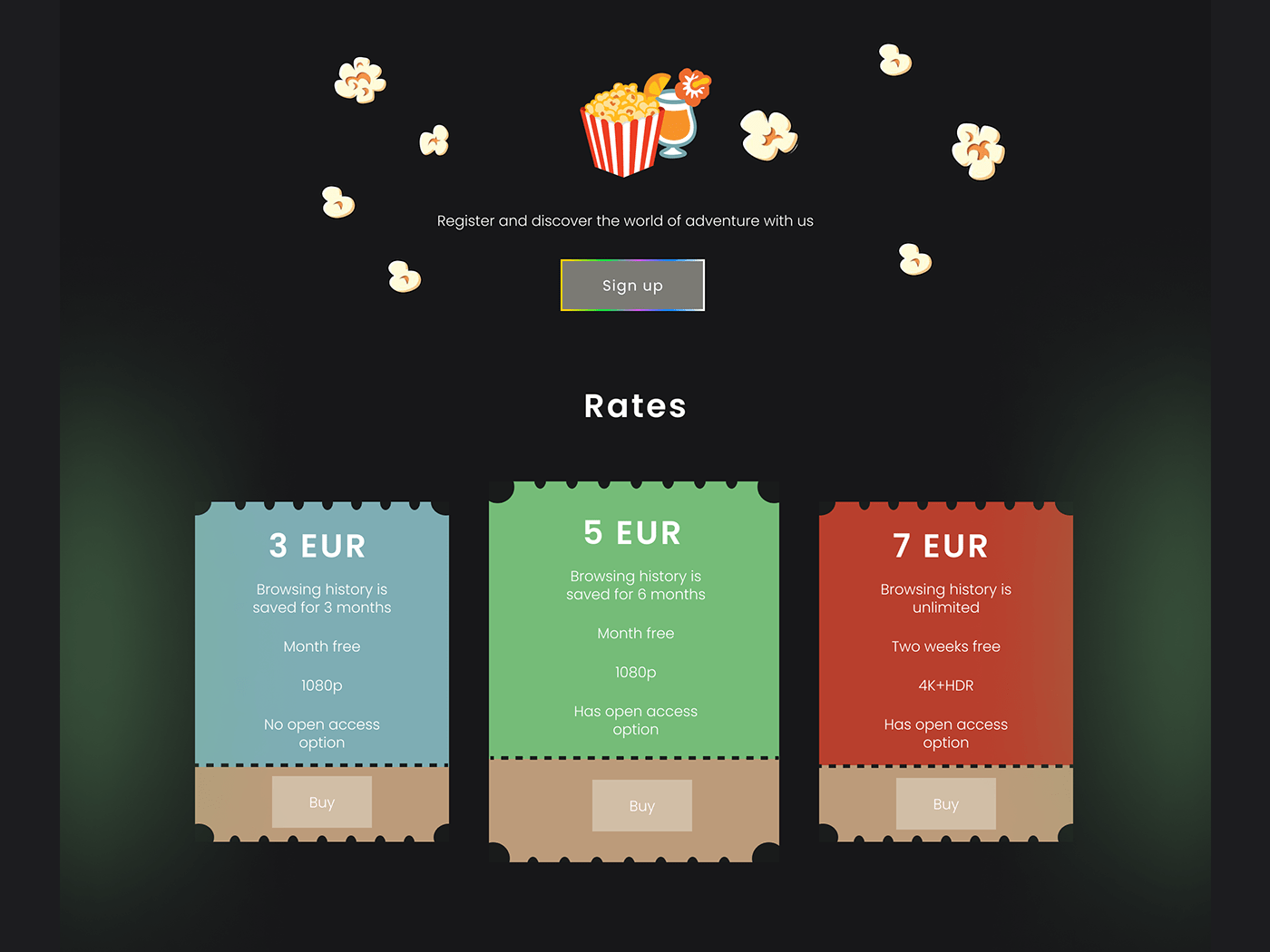 UI ux Cinema Platform Figma web-design