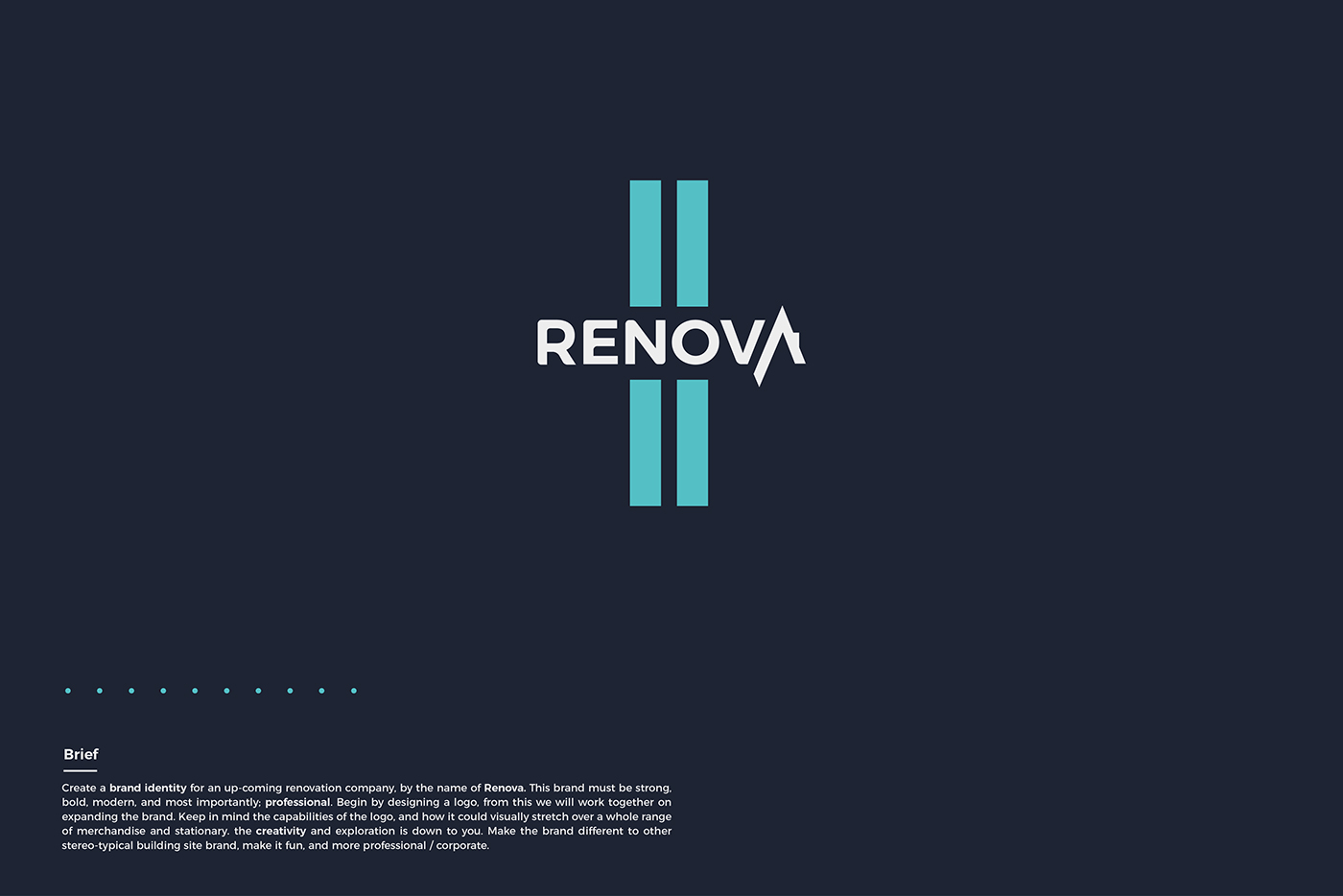 poster design brand logo renovation blue Renova orange builder advert