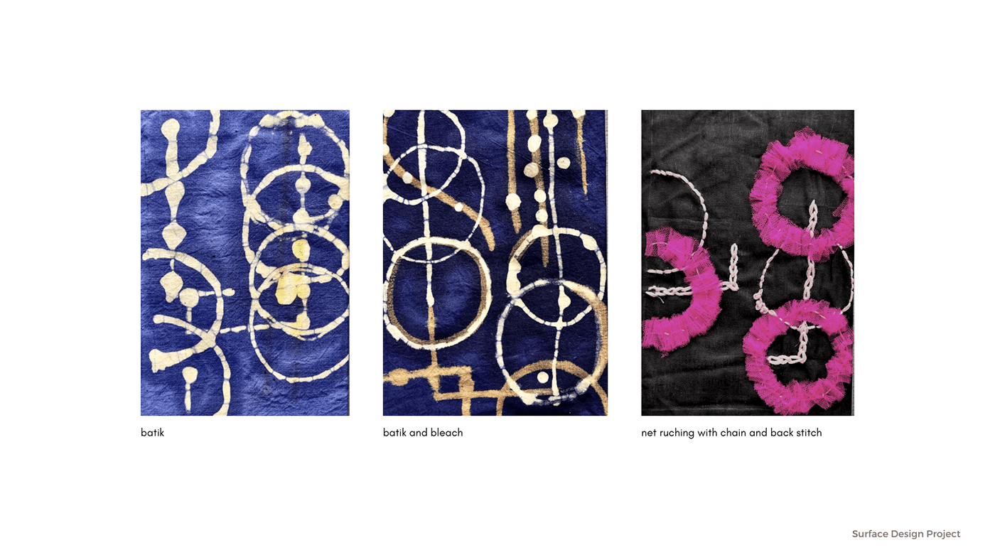 surface design Embroidery batik pattern beads