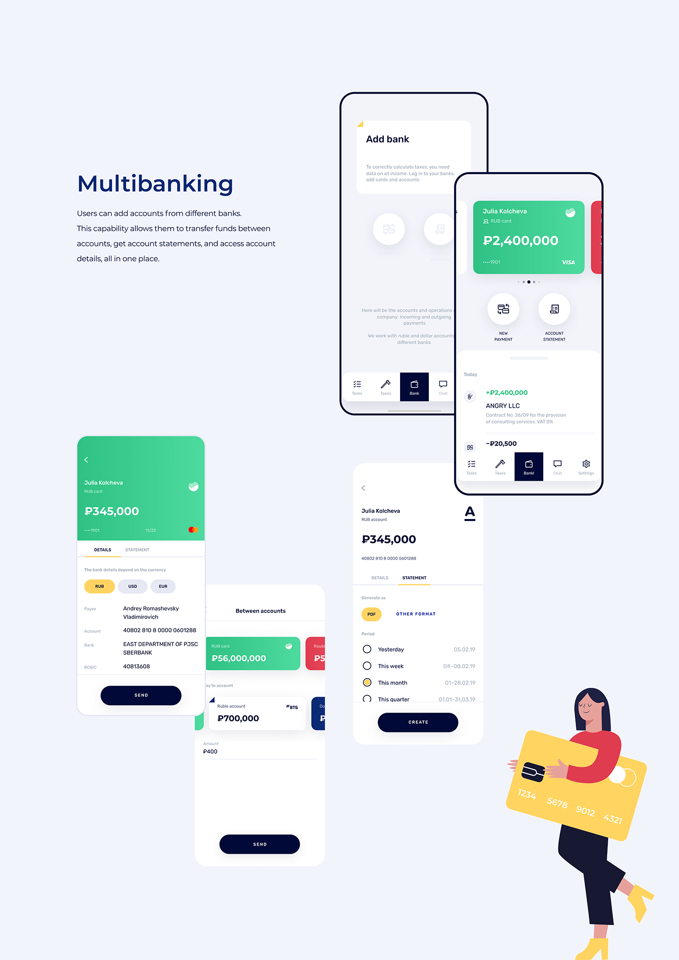 animation  app Bank Fintech ILLUSTRATION  interaction Taxes UI ux accounting