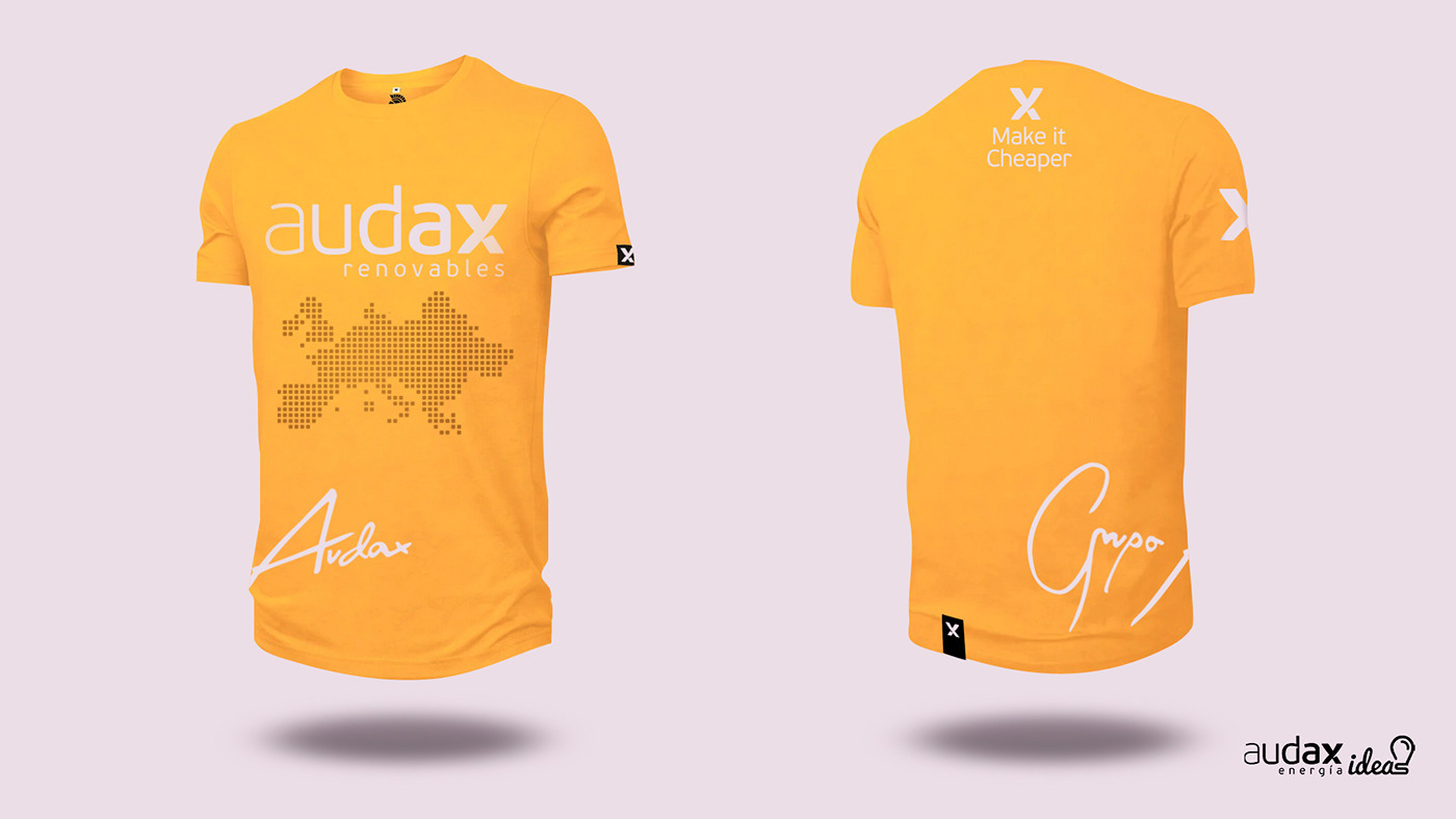 concepto de diseño de camiseta de audax renovables