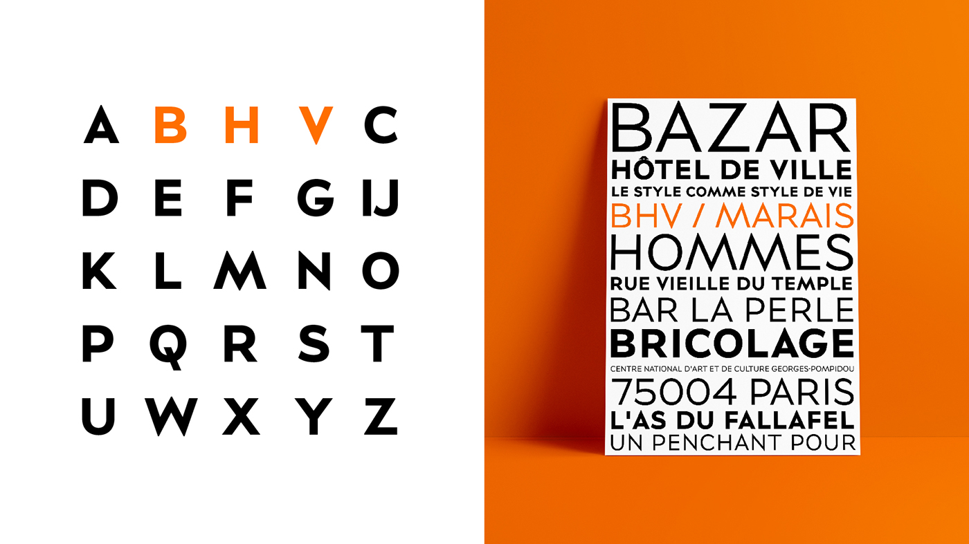 BHV Marais department store Paris shop pattern Hipster BoBo identity Typeface bespoke