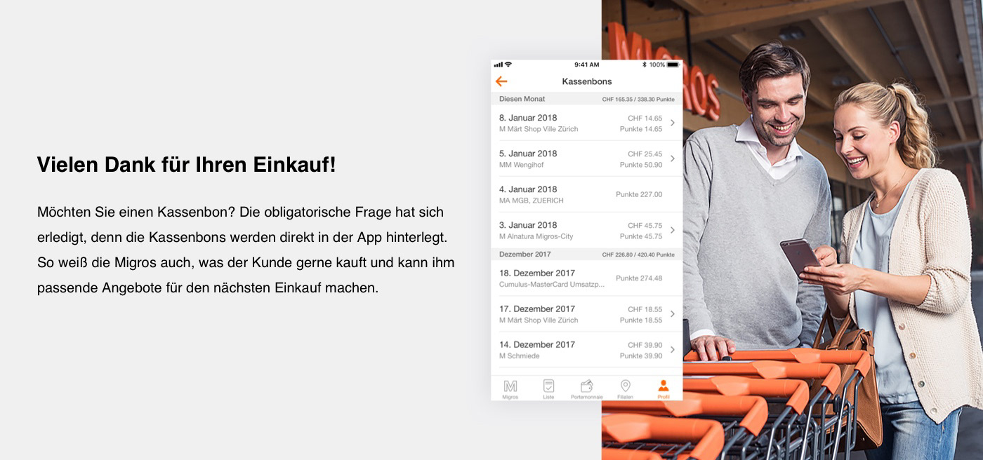 Migros Appdesign Switzerland user experience apple watch ios android Interaction design 