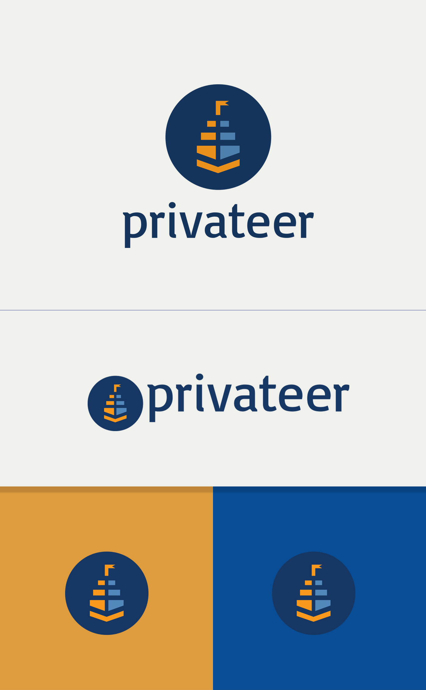 Corporate Identity design logo Business Cards pirate blue and orange pirate identity