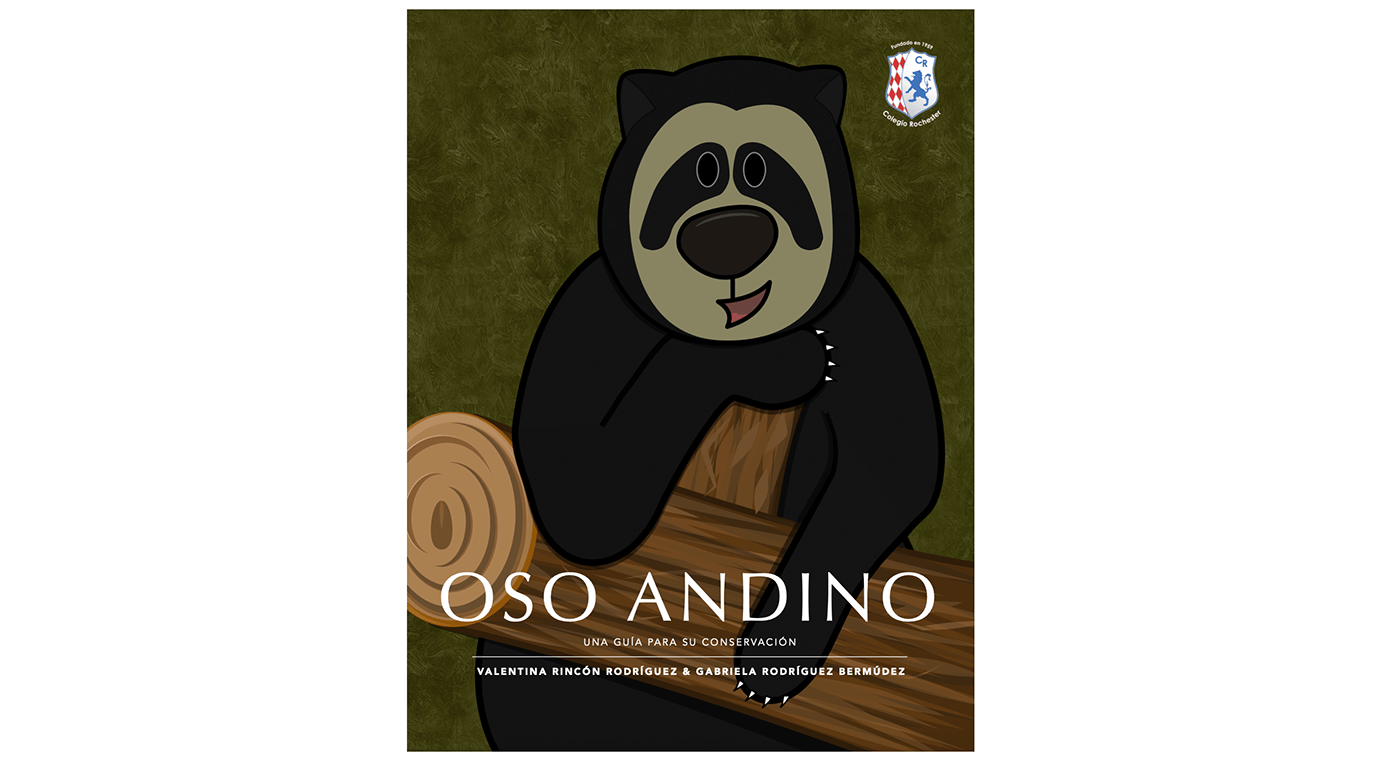 cartilla educativa Diseño editorial ilustración infantil oso andino oso de anteojos spectacled bear