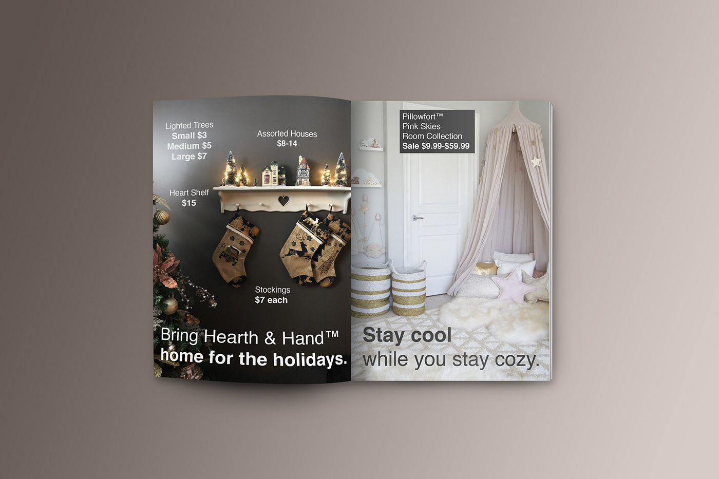 magazine catalog spread target winter Shopping print design  branding  mock