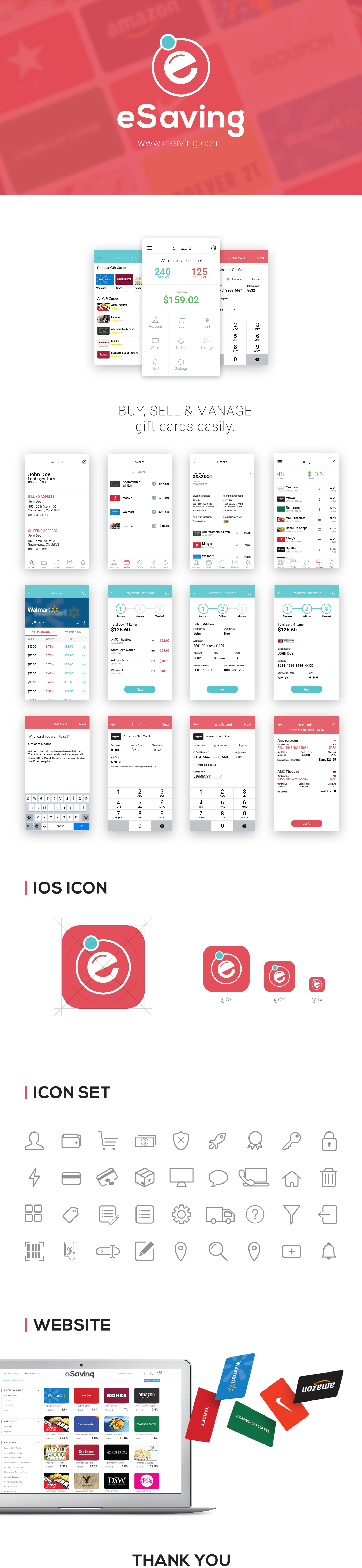 Mobile app concept Marketplace gift card