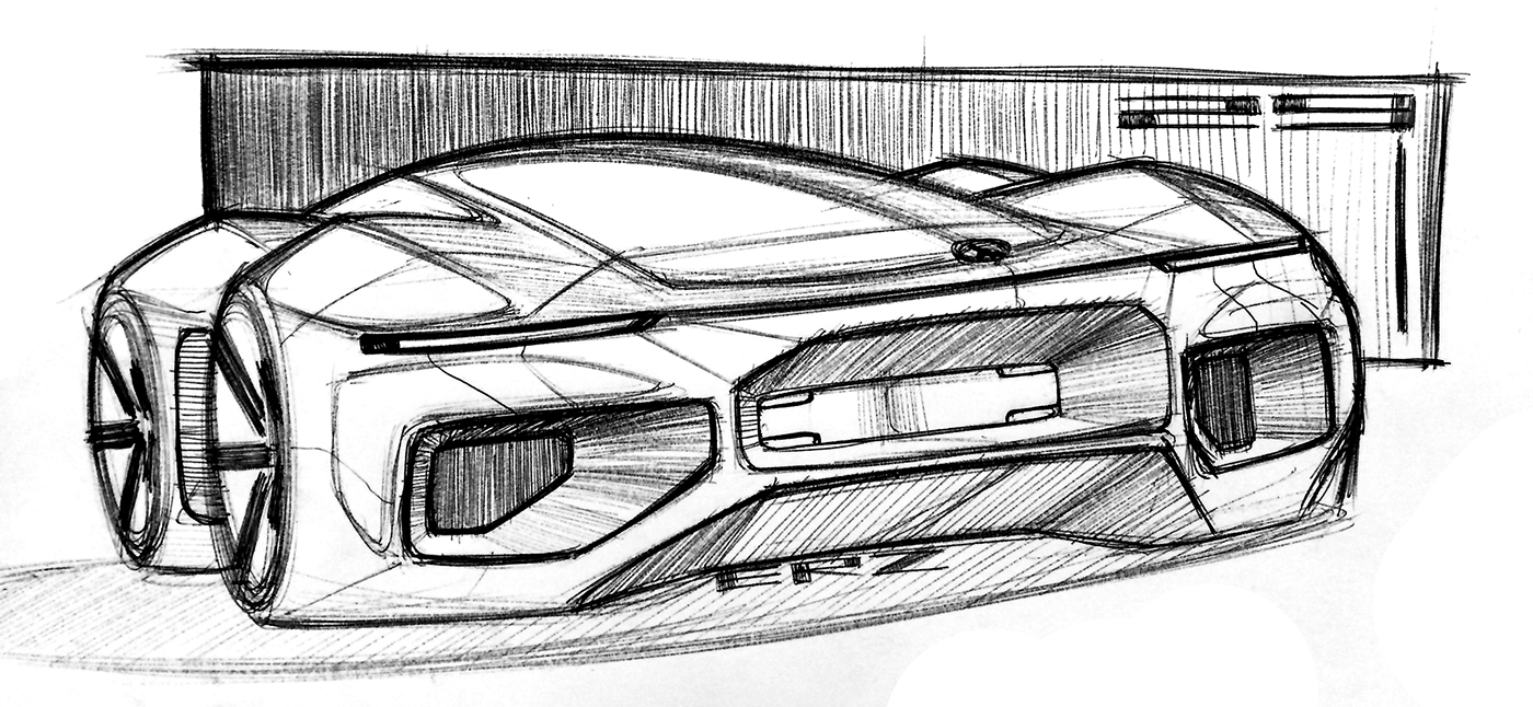 Automotive design transportation sketch Digital draw concept vokswagen Goodyear Car Interior Cars reflects