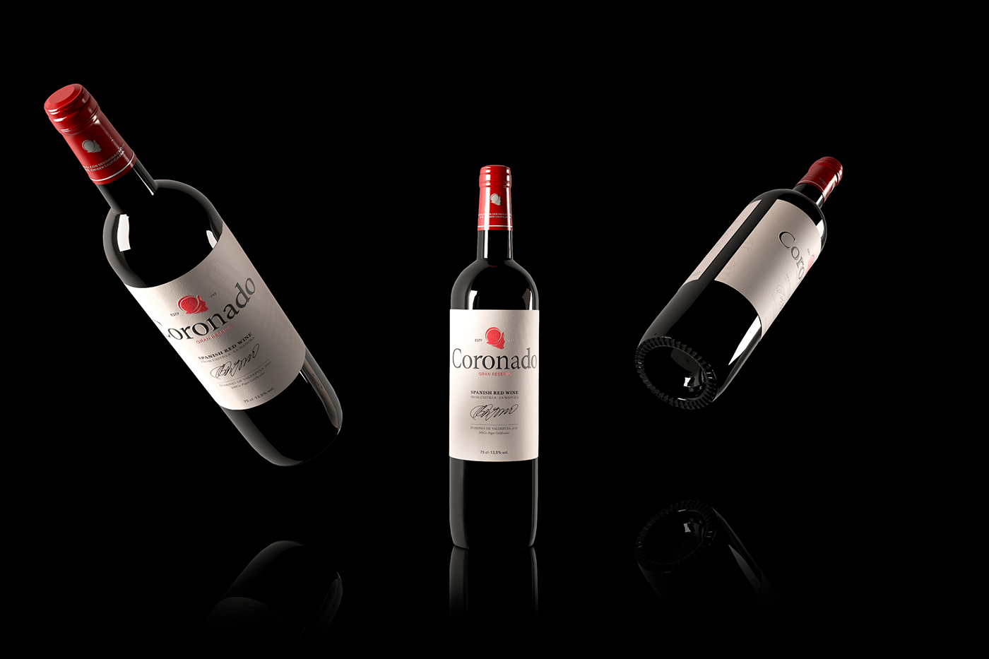 wine Wine Bottle identity Logotype logo graphic design  red package design  Red wine spain