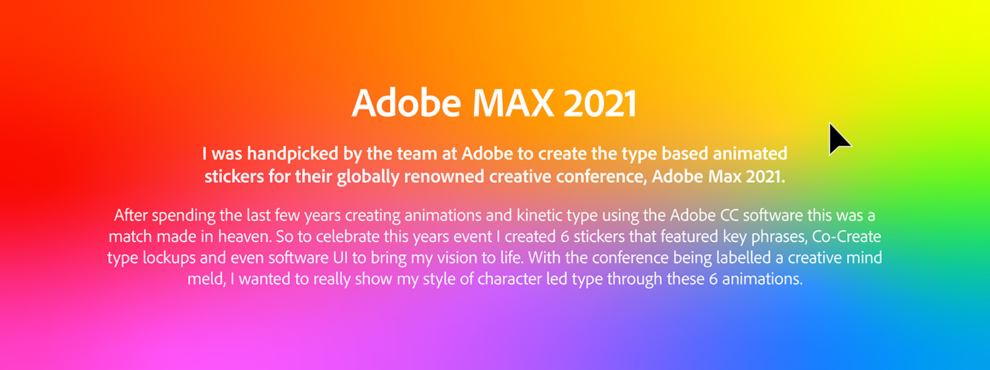 Adobe MAX after effects animated stickers animation  Character lettering motion graphics  stickers typography   UI