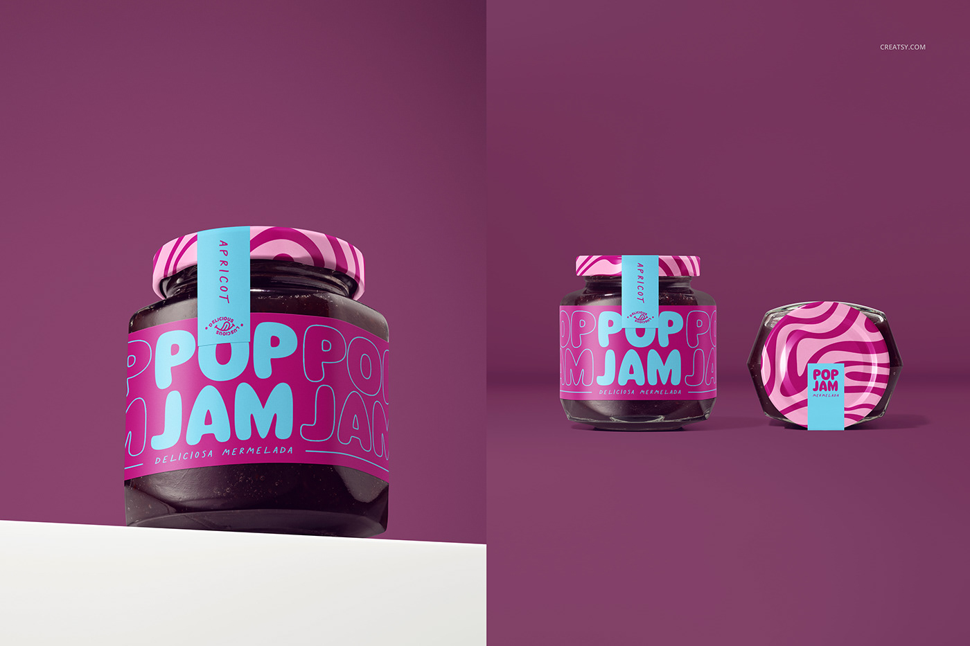 Packaging branding  Food  glass Mockup template brand identity food photography jam jars