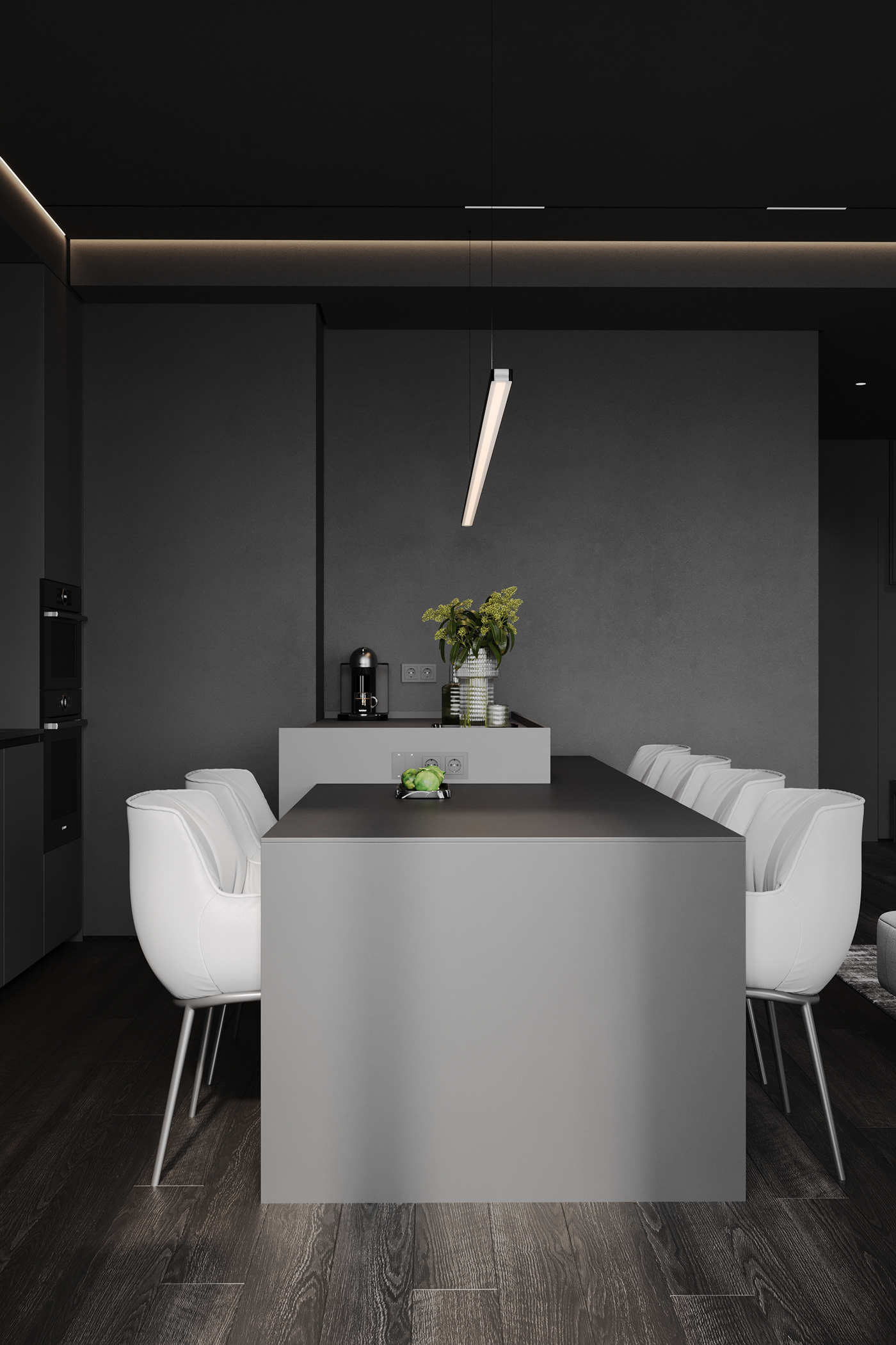 darkinterior interior design  living room visualization 3ds max bedroom bathroom dressing Apatment blackinteriors