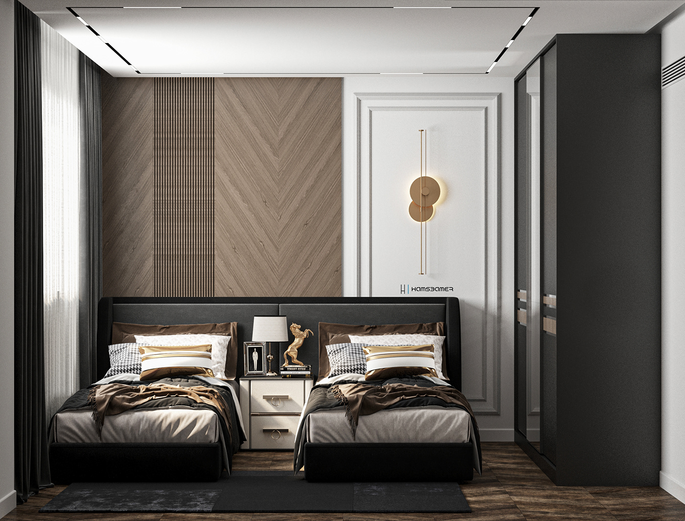 bedroom design Interior NEWCLASSIC tv wood