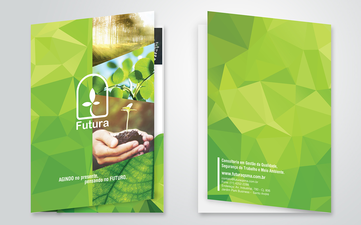 business card folder institucional Meio Ambiente graphic design 