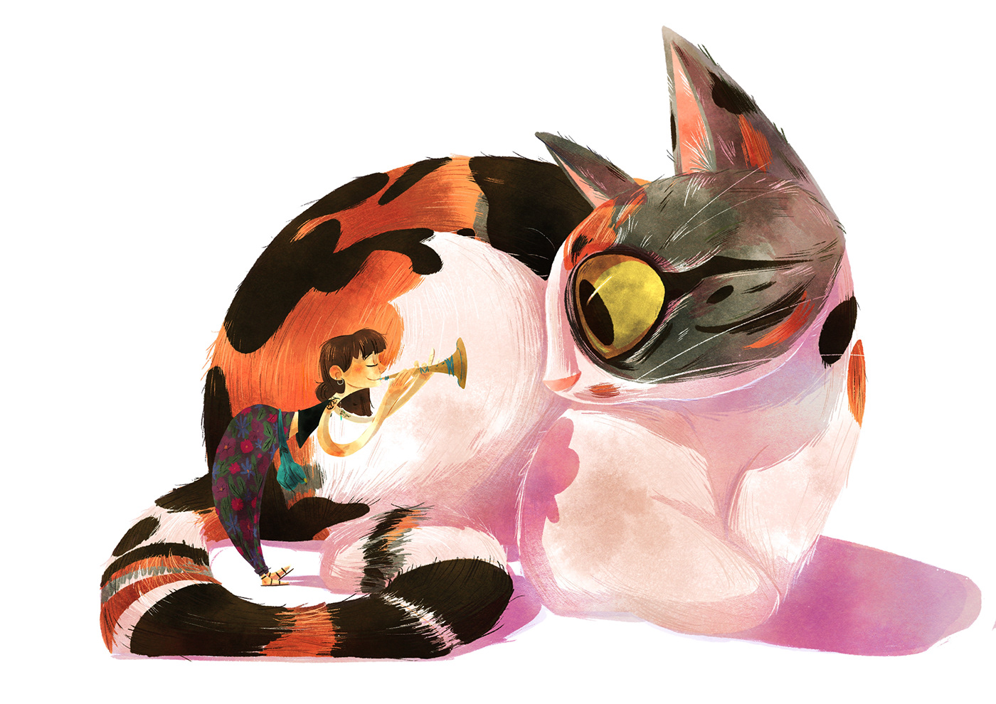 Gato Cat chica girl ILLUSTRATION  Character design digital giant small