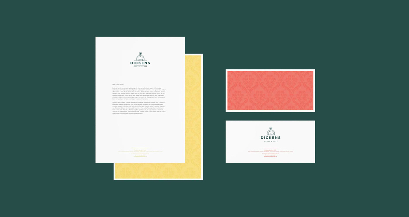 brand guidelines Stationery cafe bookshop Victorian british Dickens Coffee