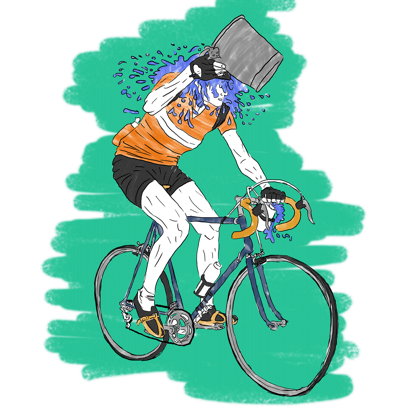 Bicycle cyclist giro ditalia ILLUSTRATION  Ilustração la vuelta Tour de France water