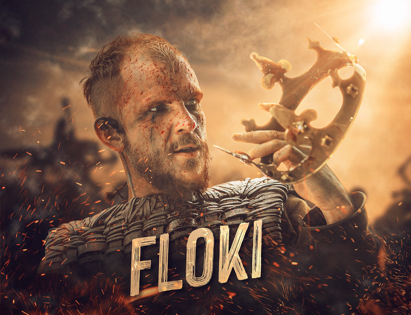 art work floki floki with crown manipulation design Odin Photo Manipulation  valhalla viking vikings warrior