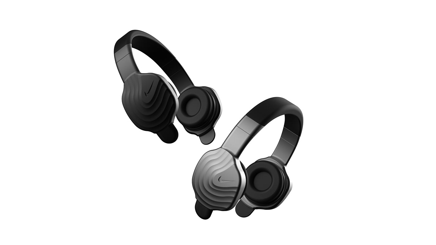 Nike headphones gradient facet design geometry organic metal Audio sports