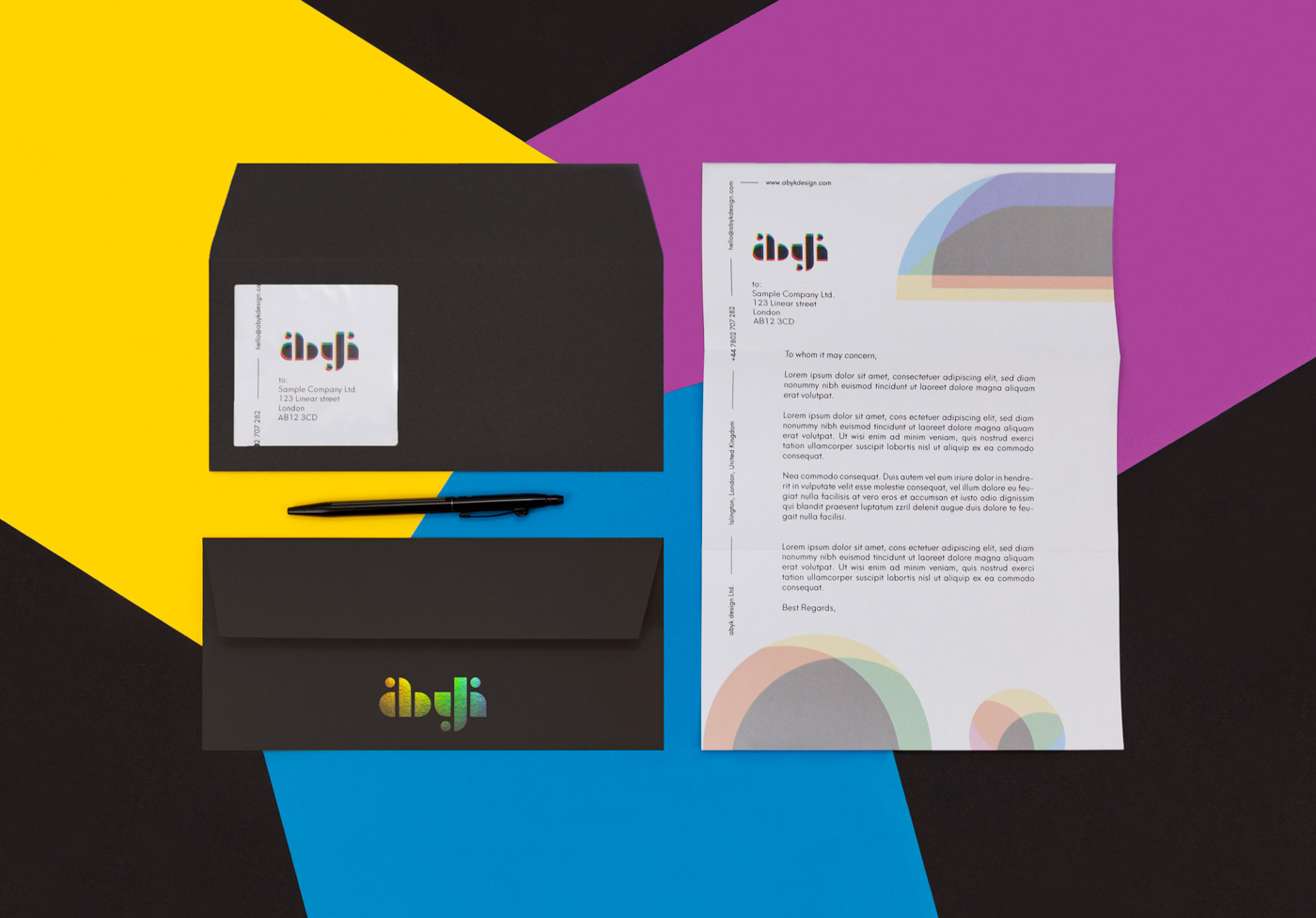 branding  graphic design  studio identity CMYK Colourful  animation  rainbow holographic letterpress