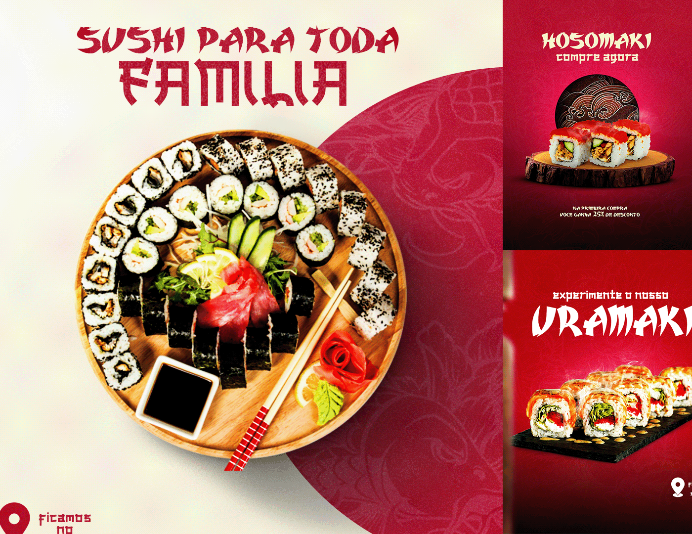 Sushi sushi restaurant japanese Social media post Graphic Designer design marketing   Socialmedia post Comida Japonesa