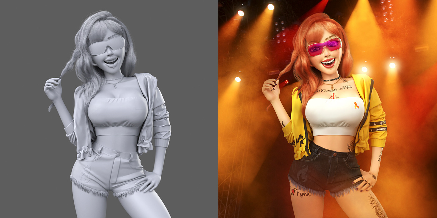 3D Character Funk mascote Personagem 3D 3D 3d studio assistente virtual cartoon Digital Art  Estúdio Ilustrações